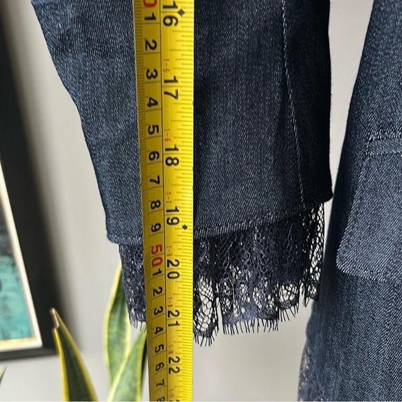 Cinq à Sept Navy Blazer with Lace Trim - Picture 12 of 14